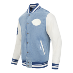 CHAMARRA CINCINNATI REDS VARSITY BLUES MENS DENIM VARSTIY JACKET DENIM LINEN en STOCK