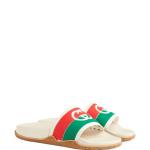 SANDALIAS SLIDES GUCCI LOGO BLANCO en STOCK